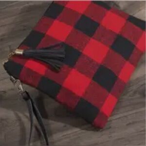 Red and Black Buffalo Plaid Clutch